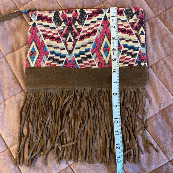 American Eagle Outfitters Boho Fringe Clutch Bag - Picture 8 of 9